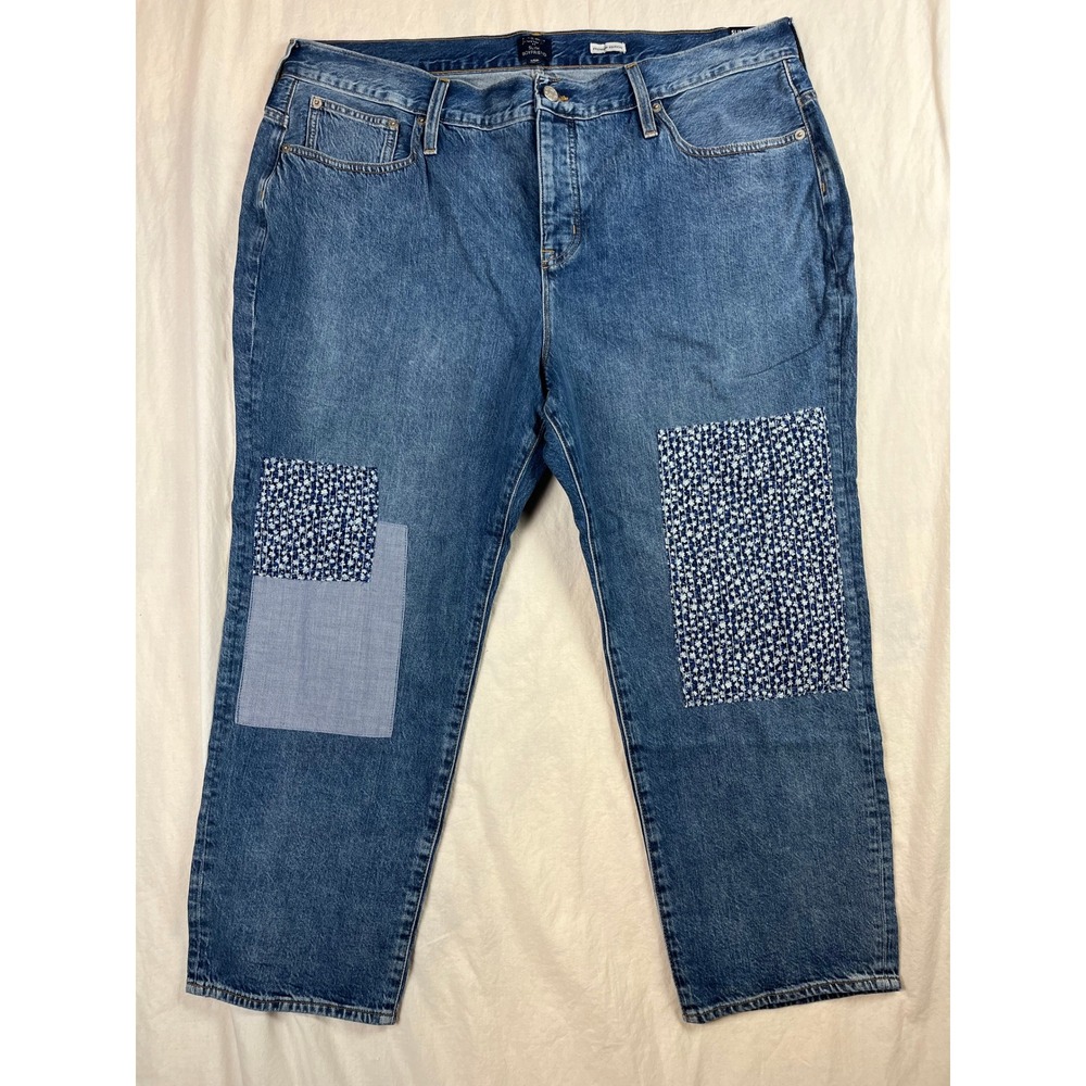 J.Crew Slim Boyfriend Premium Edition Patchwork‎ Jeans Blue 35P - Picture 3 of 8